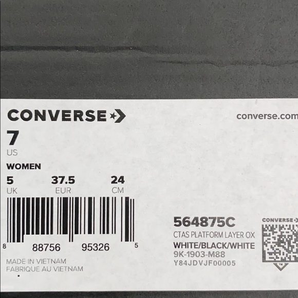 Converse Ctas Platform Layer OX White W AUTHENTIC - Picture 7 of 7